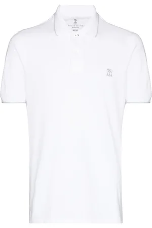 Brunello Cucinelli Playera tipo polo de piqué con logo