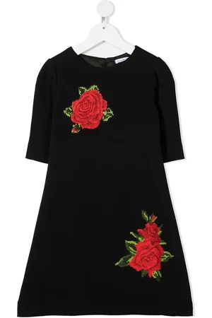 Dolce & Gabbana Vestido con rosas bordadas
