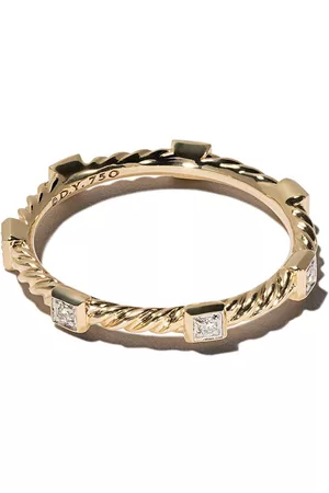 David Yurman Anillo Cable Collectibles en oro amarillo de 18kt con diamantes de 2mm