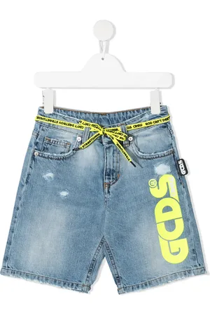 GCDS Shorts de mezclilla con logo estampado
