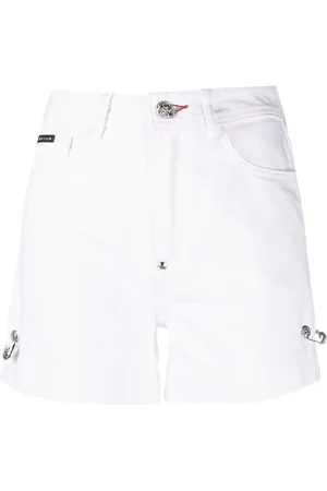 Philipp Plein Shorts de mezclilla con imperdible
