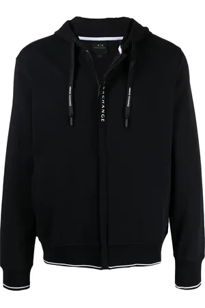 Armani Exchange Hoodie con cierre y logo estampado