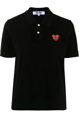 Comme des Garçons Playera tipo polo con parche del logo