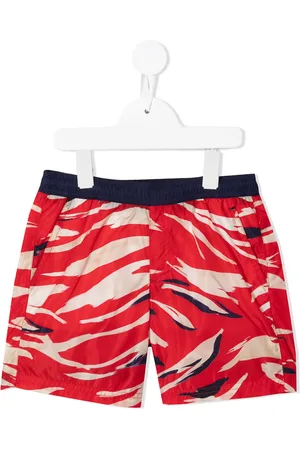 Moncler Shorts de playa con estampado de rayas de tigre