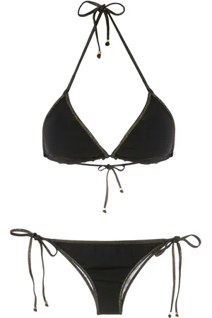 AMIR SLAMA Bikini estilo triángulo con detalles metálicos