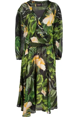 Liu Jo Vestido midi con estampado tropical