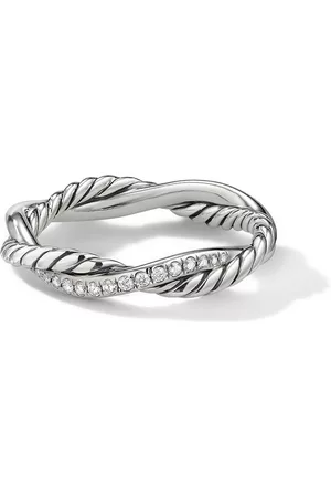 David Yurman Anillo Petite Infinity en plata de ley con diamantes de 4mm