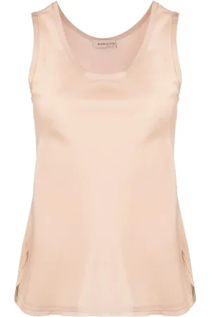 BLANCA Blusa de seda sin mangas