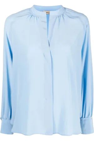 BLANCA Camisa de seda con cuello mao