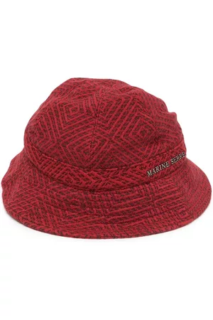 Marine Serre Gorro de pescador con placa del logo