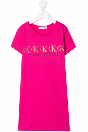 Calvin Klein Vestido estilo playera con logo estampado