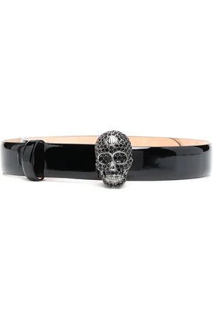 Philipp Plein Cinturón con hebilla Skull y cristales