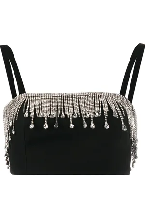 Philipp Plein Top corto con flecos de cristal