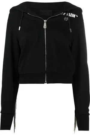 Philipp Plein Sudadera con capucha y detalle de flecos