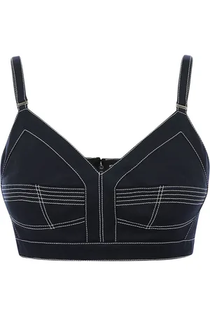 Alexander McQueen Top corto con costuras