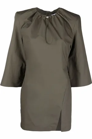 The Attico Vestido con cuello fruncido
