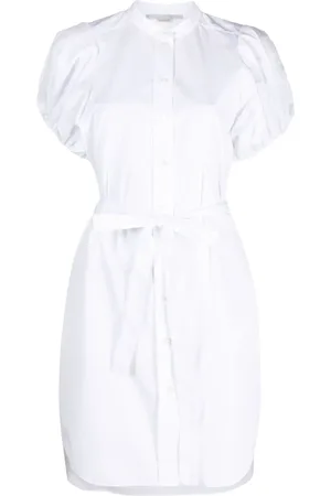 Stella McCartney Vestido camisero de popelina con lazo en la cintura