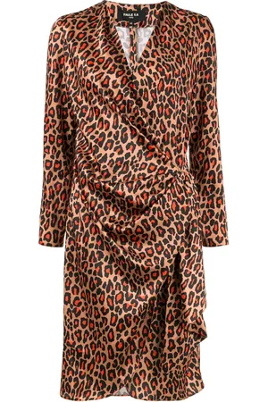 Paule Ka Vestido cruzado con estampado de leopardo