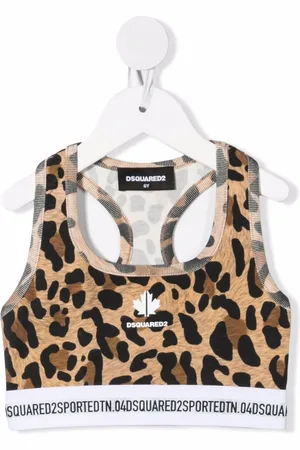 Dsquared2 Top corto con estampado de leopardo