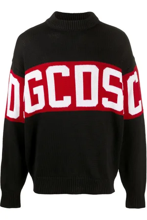 GCDS Suéter con logo en intarsia