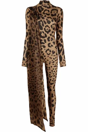 Atu Body Couture Jumpsuit con estampado de leopardo