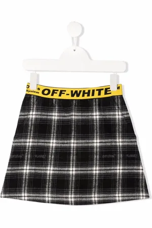 OFF-WHITE Falda corta con estampado de cuadros