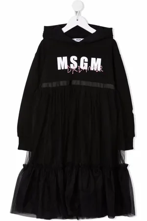 Msgm Vestido con capucha y logo estampado