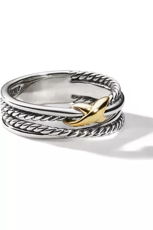 David Yurman Anillo X Crossover en oro amarillo de 18kt y plata de ley de 6mm