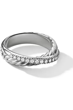 David Yurman Anillo Crossover en plata de ley con diamante de 5.3mm