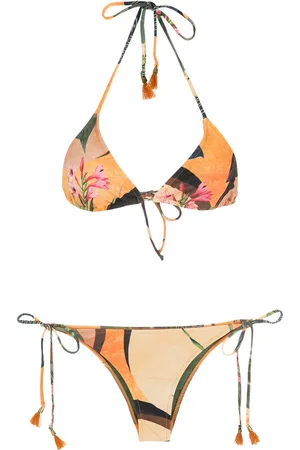 Lygia & Nanny Bikini con cuello halter y motivo floral