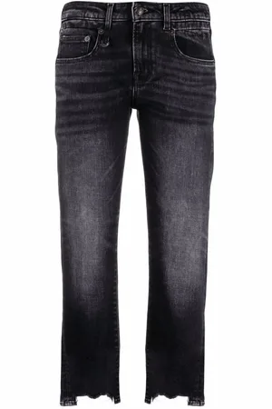 R13 Jeans capri con dobladillo sin rematar