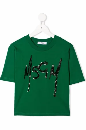 Msgm Playera con cuello redondo y logo