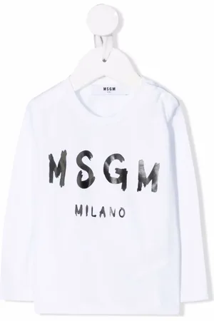 Msgm Playera manga larga con logo estampado