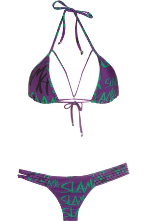 AMIR SLAMA Bikini con grafiti estampado