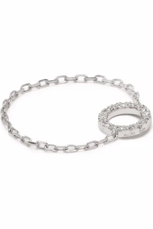 DJULA Anillo en oro blanco de 18kt con diseño de cadena con diamantes