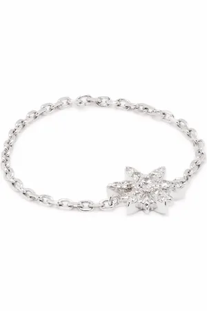 DJULA Anillo de cadena Sun en oro blanco de 18kt con diamantes