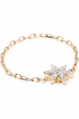 DJULA Anillo de cadena Sun en oro amarillo de 18kt con diamantes