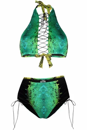 Noire Swimwear Bikini con estampado de piel de serpiente