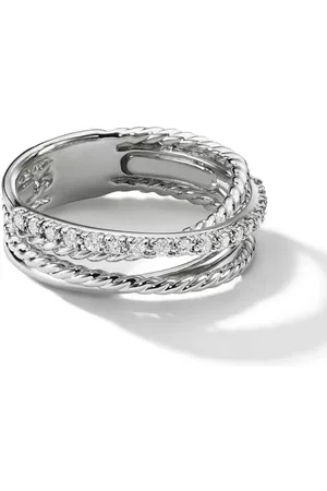 David Yurman Anillo Crossover en plata de ley con diamantes de 6.8mm