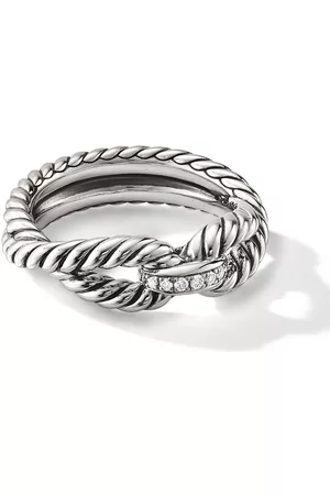 David Yurman Anillo Cable Loop en plata de ley con diamante de 7mm