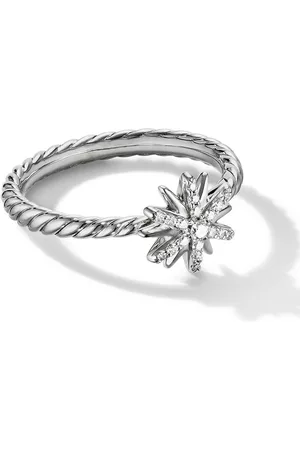 David Yurman Anillo Petite Starburst en plata de ley con diamante de 10mm