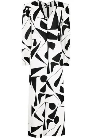 Isabel Marant Vestido de seda con motivo abstracto