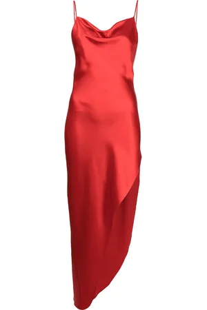 FLEUR DU MAL Slip dress con cuello desbocado y detalle de abertura