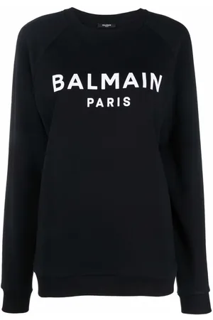 Balmain Sudadera con logo de tejido afelpado