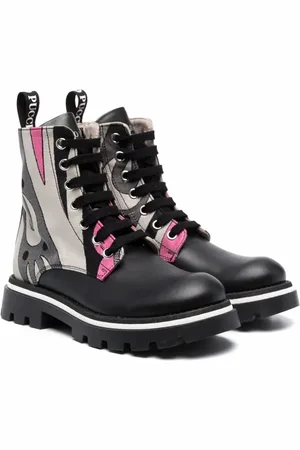 PUCCI Junior Botas con agujetas y estampado abstracto