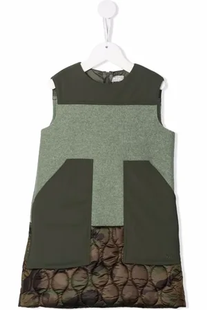 Il gufo Vestido sin mangas con diseño patchwork