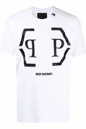 Philipp Plein Playera con logo hexagonal