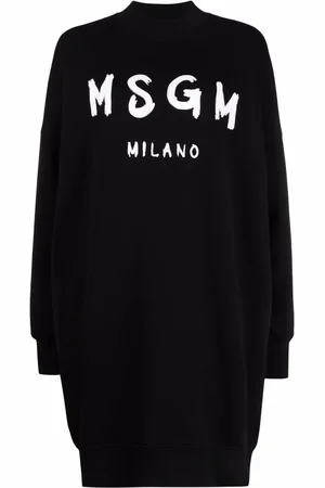 Msgm Vestido estilo sudadera con logo estampado