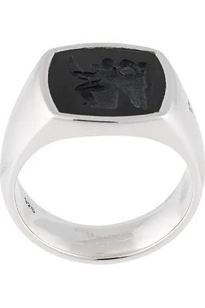 TOM WOOD Anillo Cushion Onyx