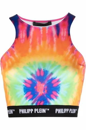 Philipp Plein Top corto con estampado tie-dye